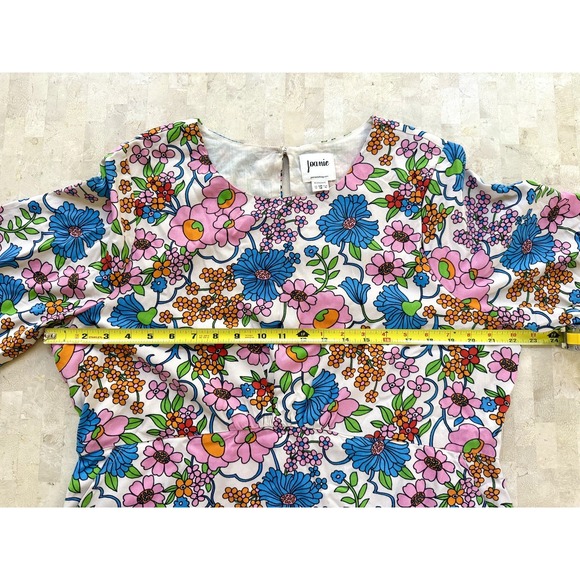 Joanie Retro Vintage Style Effie Dress Size 14 UK 18 Floral Pockets Mid Length - Picture 8 of 9